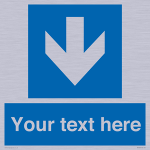 Custom Mandatory directional sign, blue arrow down